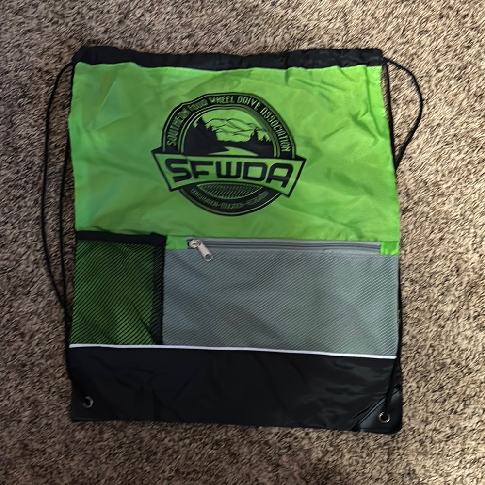 SFWD Green and Black Drawstring Bag